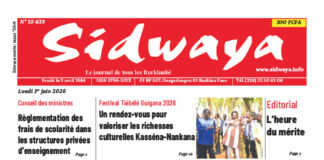 Une Sidwaya du 01-06-2026