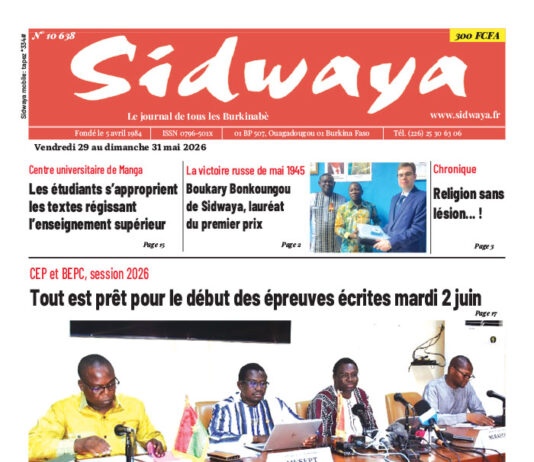 Une Sidwaya du 29 au 31-05-2026