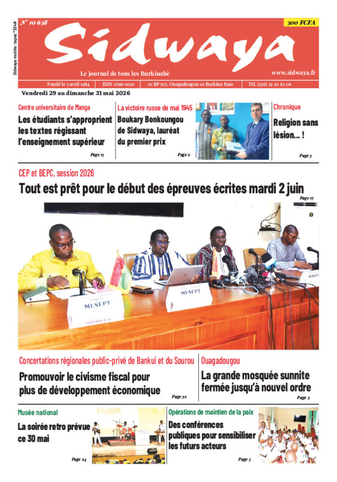 Une du 29-05-2026