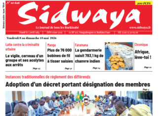 Une Sidwaya du 08 au 10-05-2026