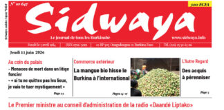 Une Sidwaya du 11-06-2026