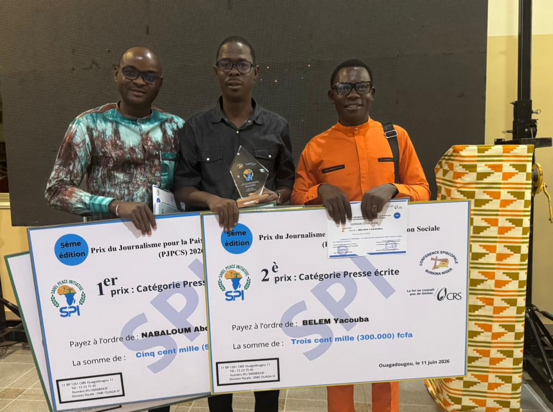 Prix du journalisme pour la paix et la cohésion sociale 2026 : Les Edifions Sidwaya, s’empare des prix de la catégorie presse écrite et du prix spécial Oxfam