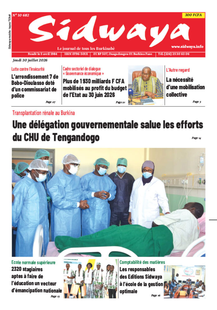 Une Sidwaya du 30-07-2026