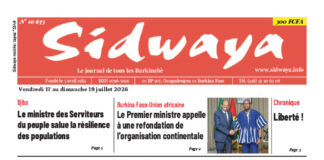 Une Sidwaya du 17 au 19-07-2026