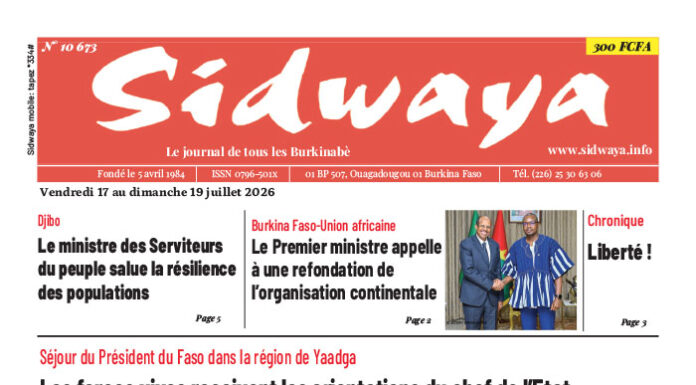 Une Sidwaya du 17 au 19-07-2026