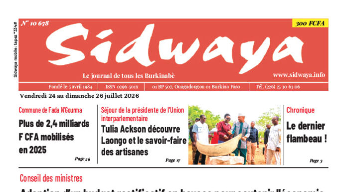 Une Sidwaya du 24 au 26-07-2026