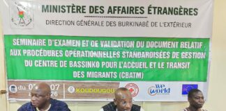 Centre d’accueil des migrants de Bassinko : les procédures opérationnelles standardisées de mise en service en cours de validation