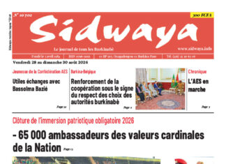 Une Sidwaya du 28 au 30-08-2026