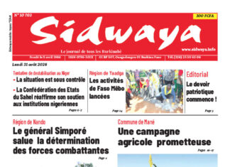 Une Sidwaya du 31-08-2026