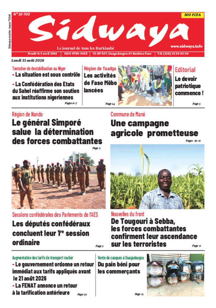 Une du 31-8-2026