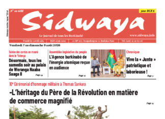 Une Sidwaya du 07 au 09-08-2026