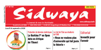 Une Sidwaya du 14-09-2026