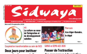 Une Sidwaya du 16-09-2026