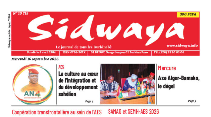 Une Sidwaya du 16-09-2026