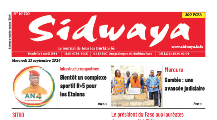 Une Sidwaya du 23-09-2026