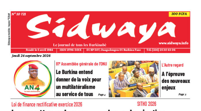 Une Sidwaya du 24-09-2026