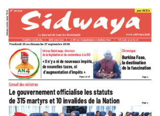 Une Sidwaya du 25 au 27-09-2026