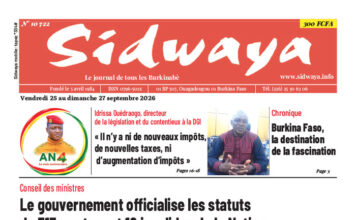 Une Sidwaya du 25 au 27-09-2026