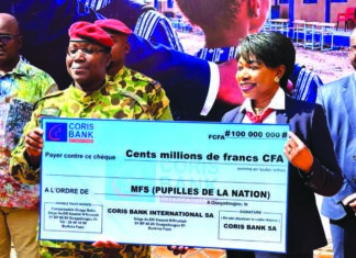 Solidarité nationale : Coris Bank mobilise 100 millions F CFA pour les pupilles de la Nation