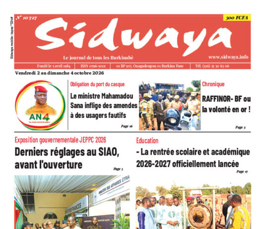 Une Sidwaya du 02-10-2026