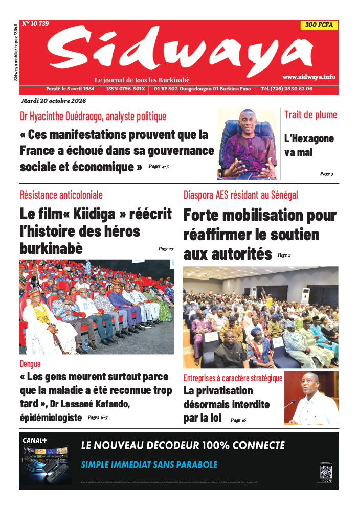 Une Sidwaya du 20-10-2026