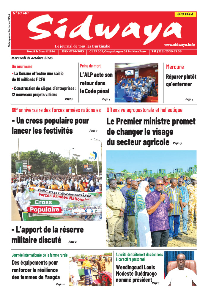Une Sidwaya du 21-10-2026